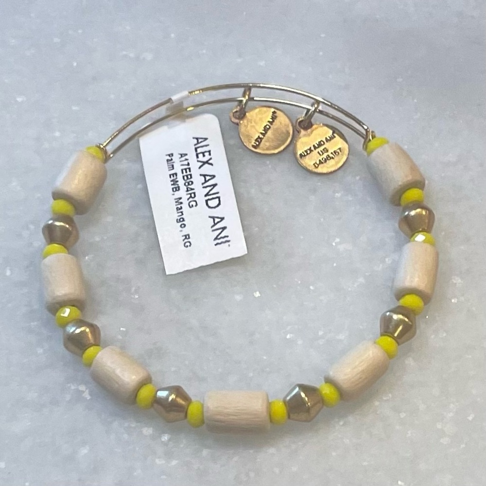 Alex & Ani NWT Adjustable Charm Bracelet Palm in Mango 110